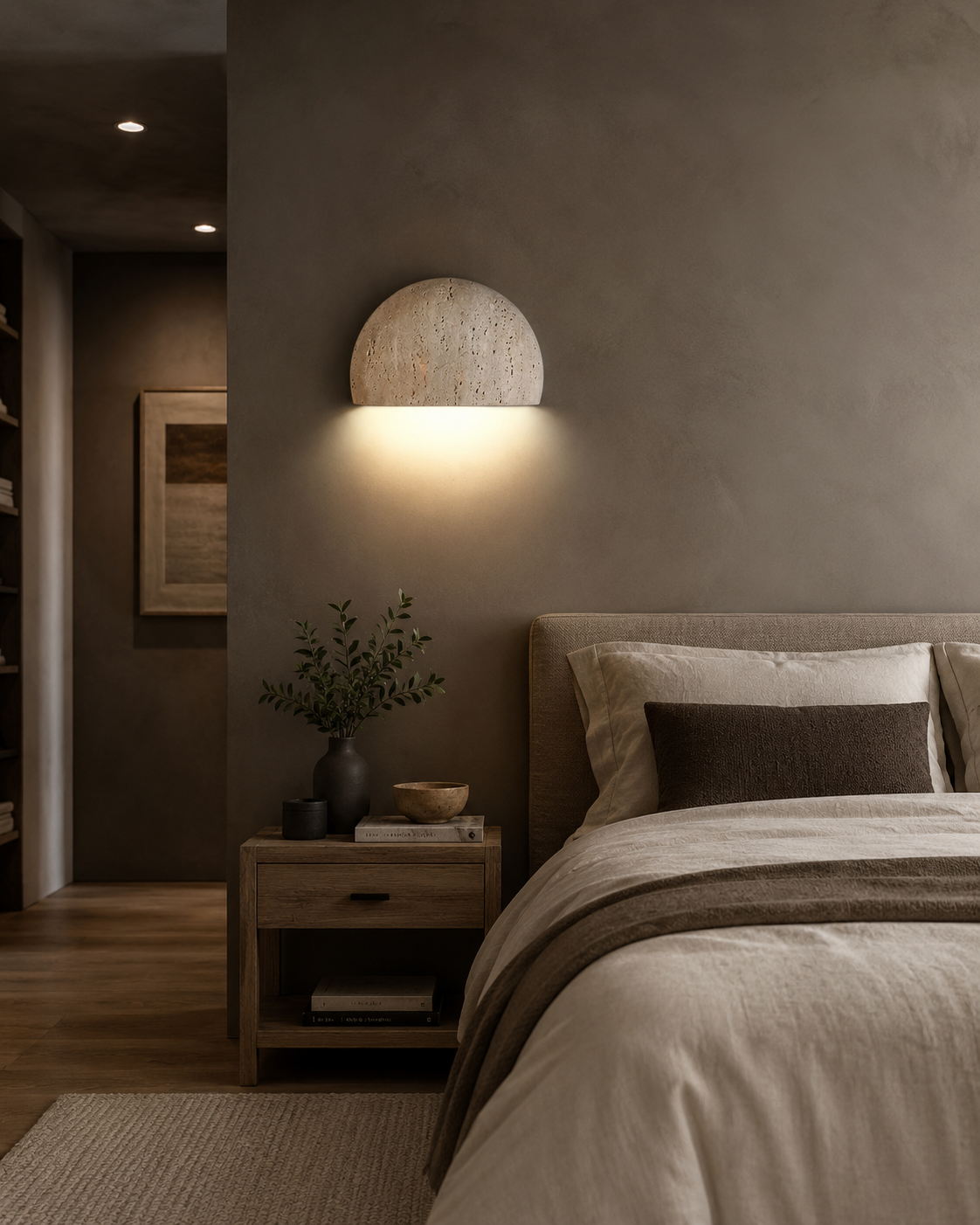 Wabi-Sabi Stone Wall Lamp