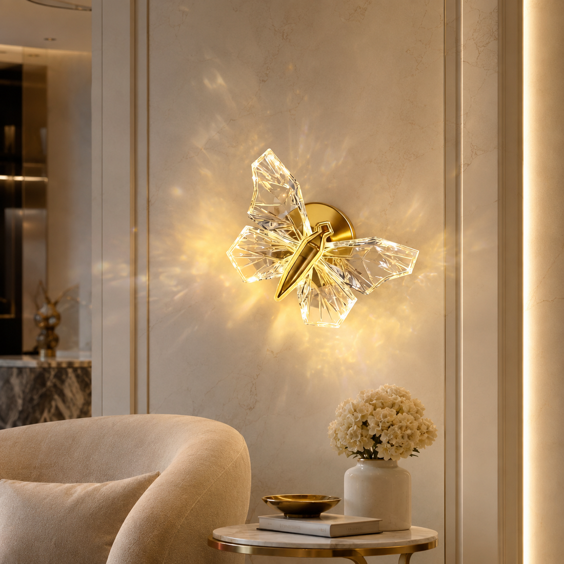 LED Butterfly Wall Sconce with 360° Rotation