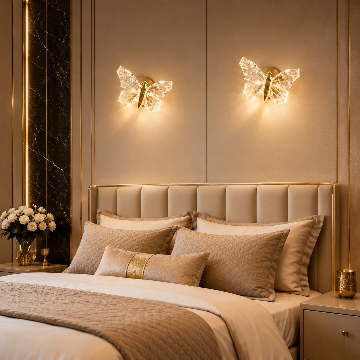 LED Butterfly Wall Sconce with 360° Rotation