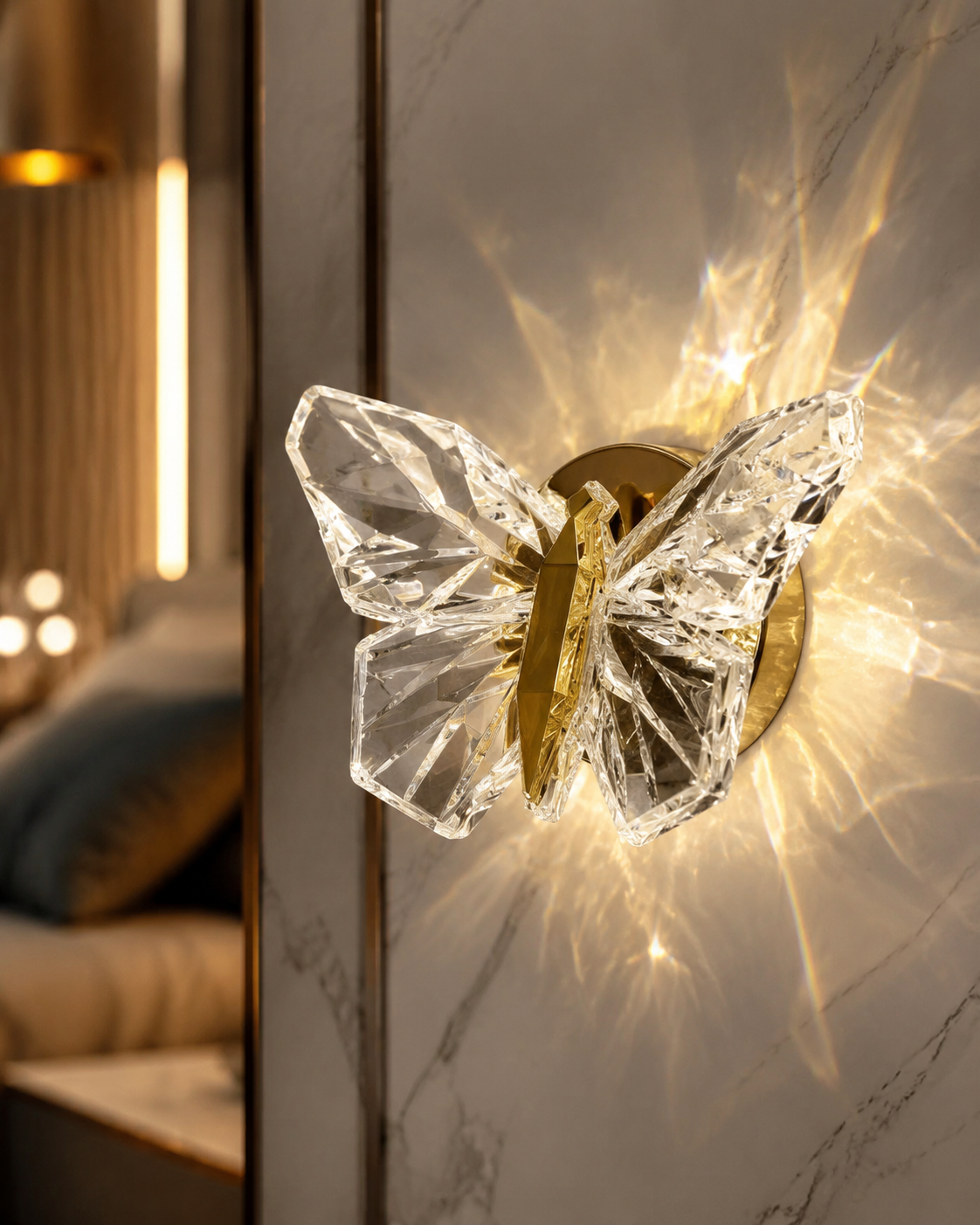 LED Butterfly Wall Sconce with 360° Rotation