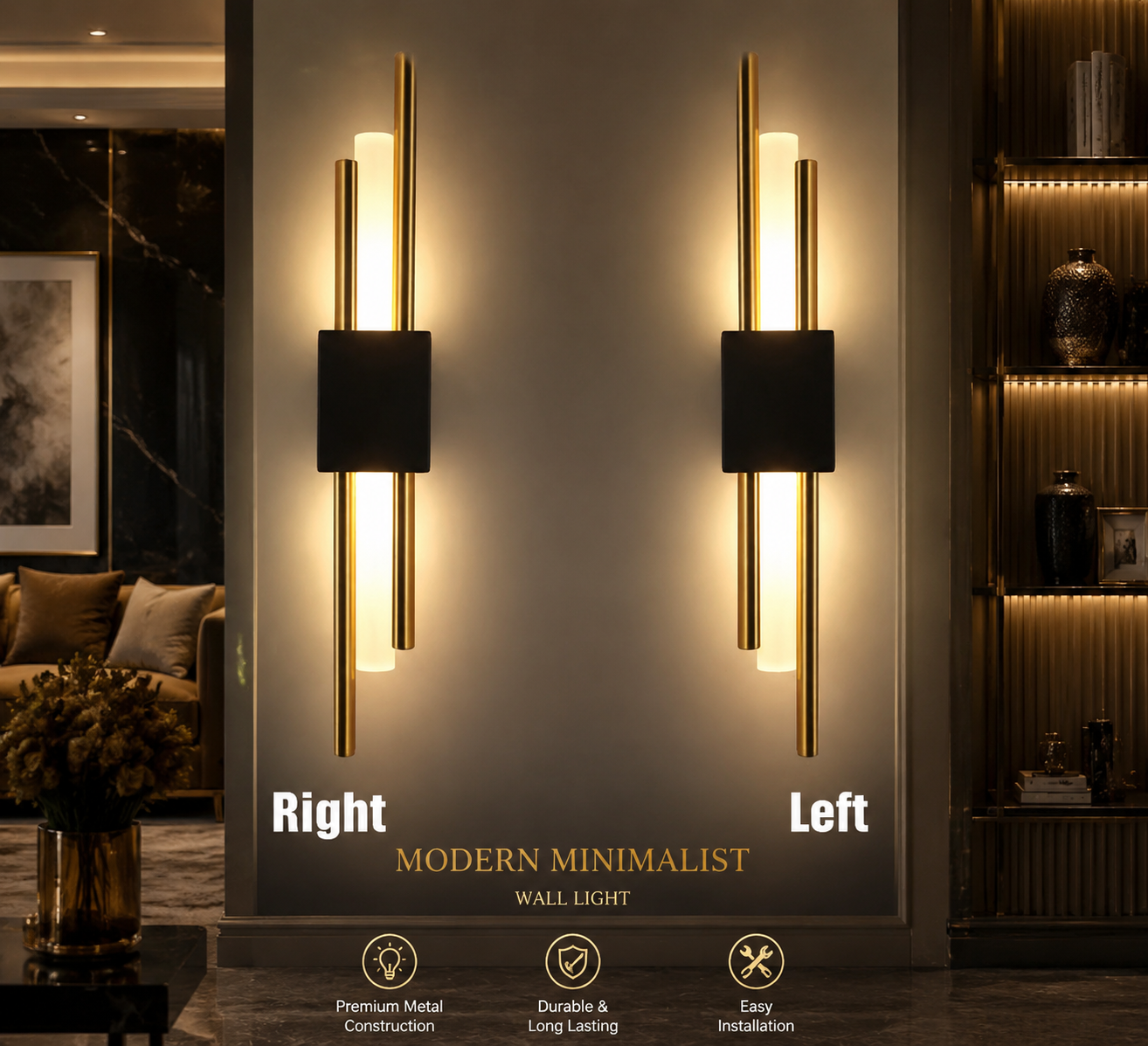 Modern Nordic LED Wall Sconce for Bedroom, Hotel & Corridor