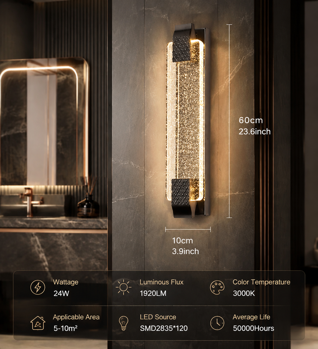 Luxury Crystal Bubble Wall Sconce