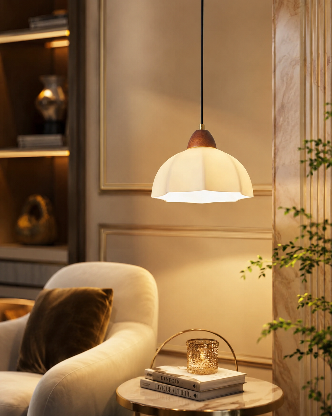 Vintage Glass Flush Mount Ceiling Light