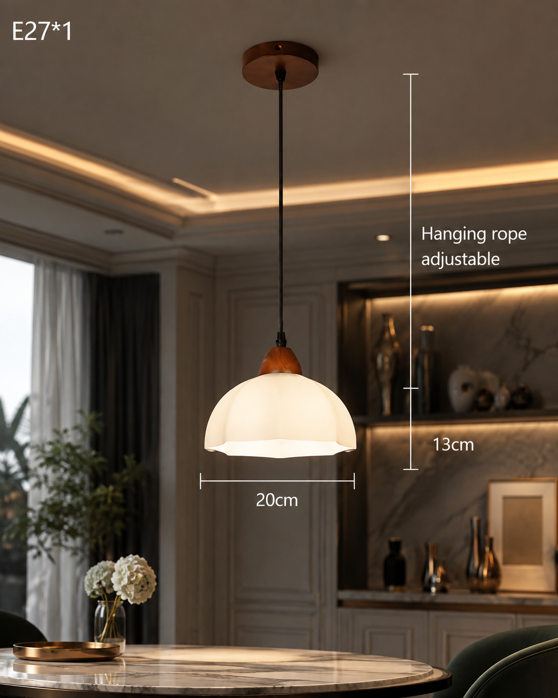 Vintage Glass Flush Mount Ceiling Light
