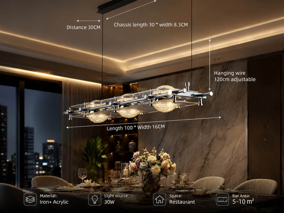 Luxury LED Pendant Chandelier – Modern Ceiling Light, 3/4/5 Heads