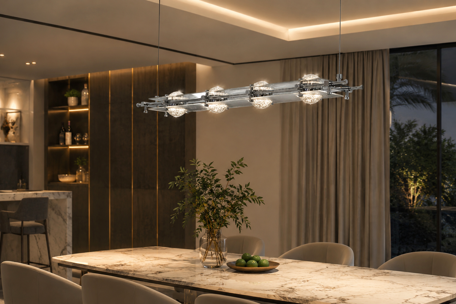 Luxury LED Pendant Chandelier – Modern Ceiling Light, 3/4/5 Heads