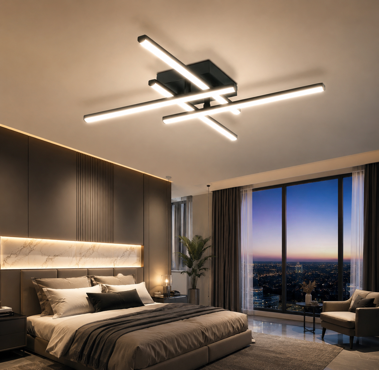 Sleek Black LED Ceiling Light