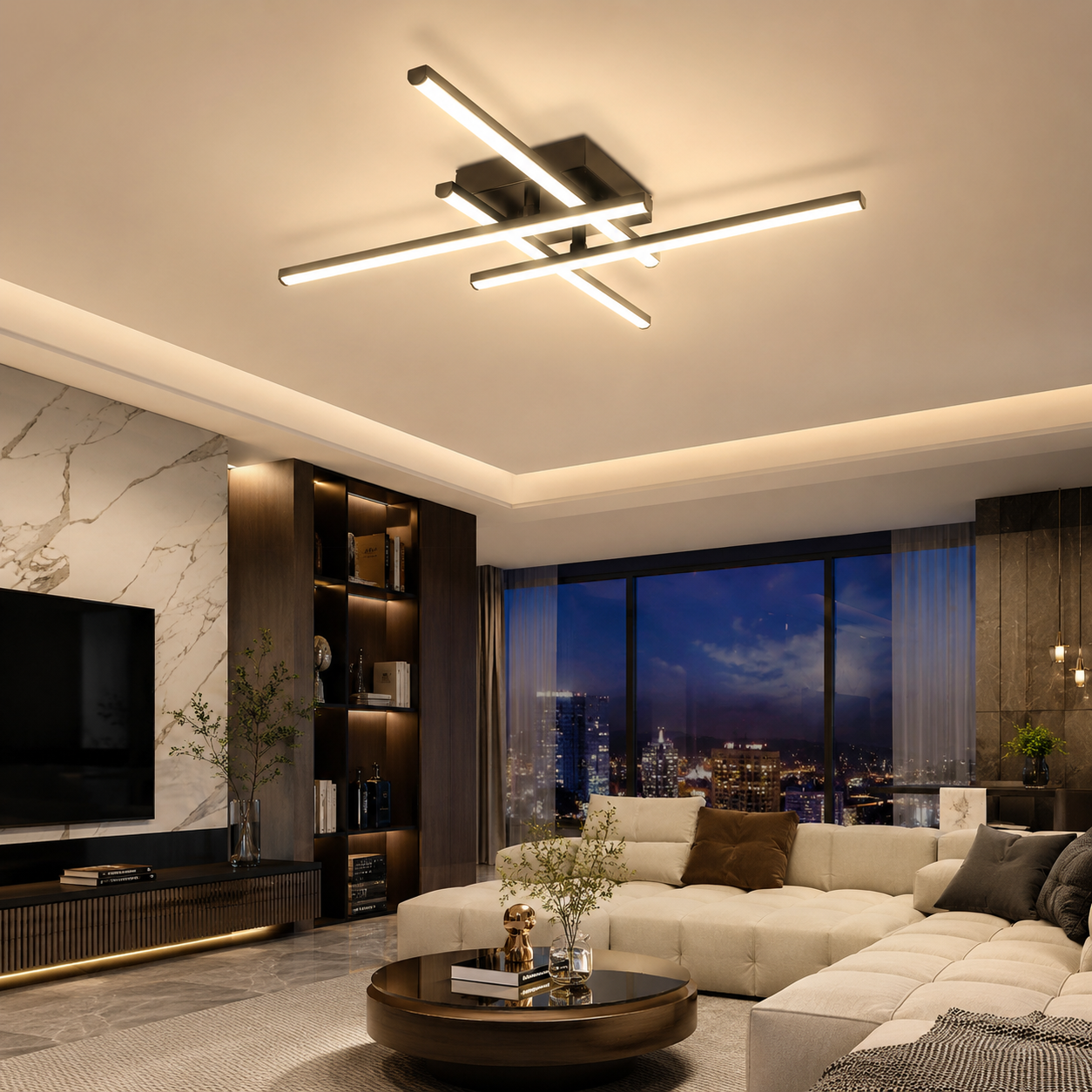 Sleek Black LED Ceiling Light