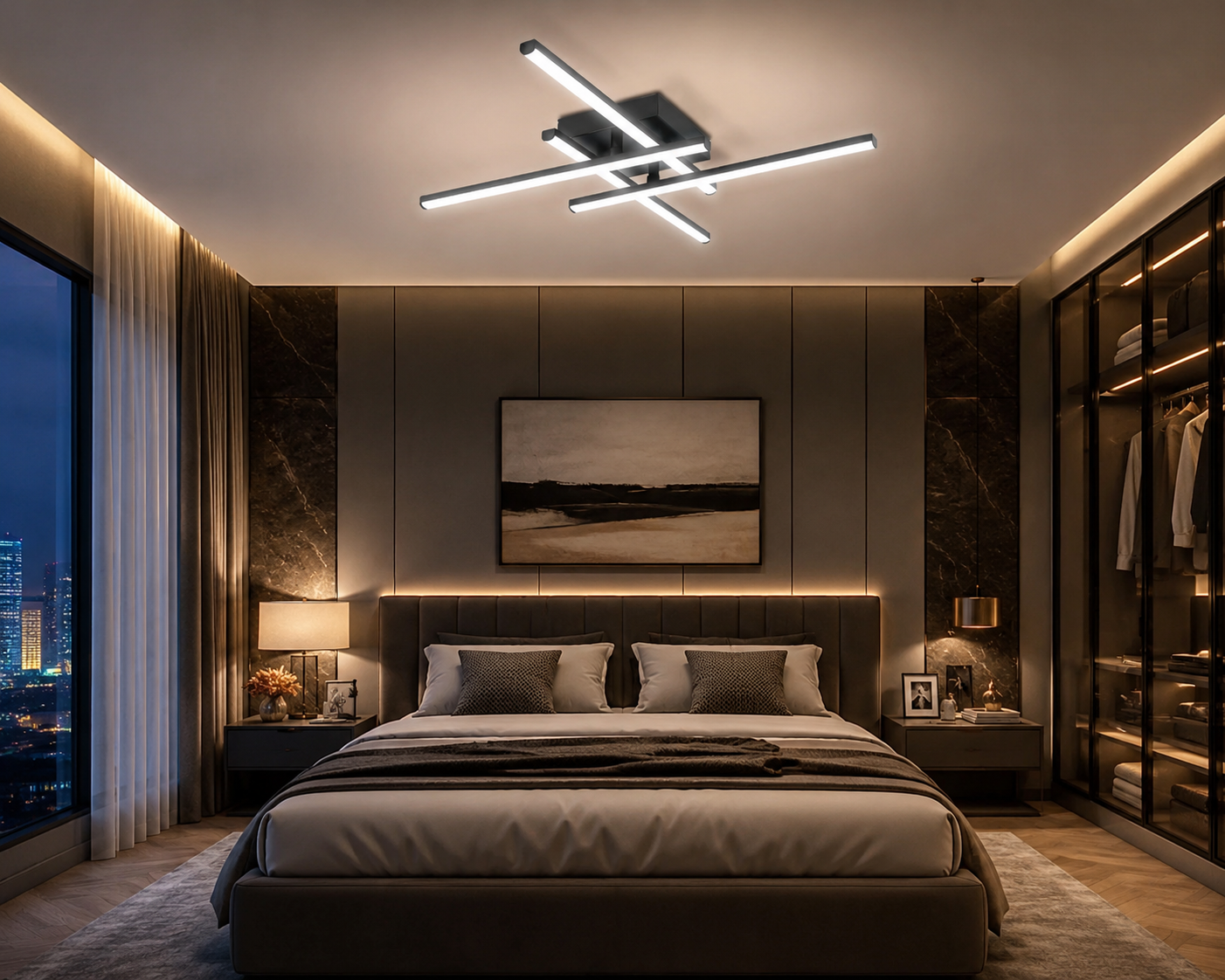 Sleek Black LED Ceiling Light