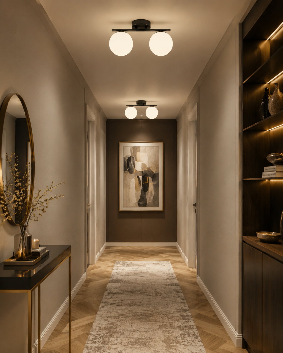 Modern Glass & Iron Ceiling Light with G9 Base