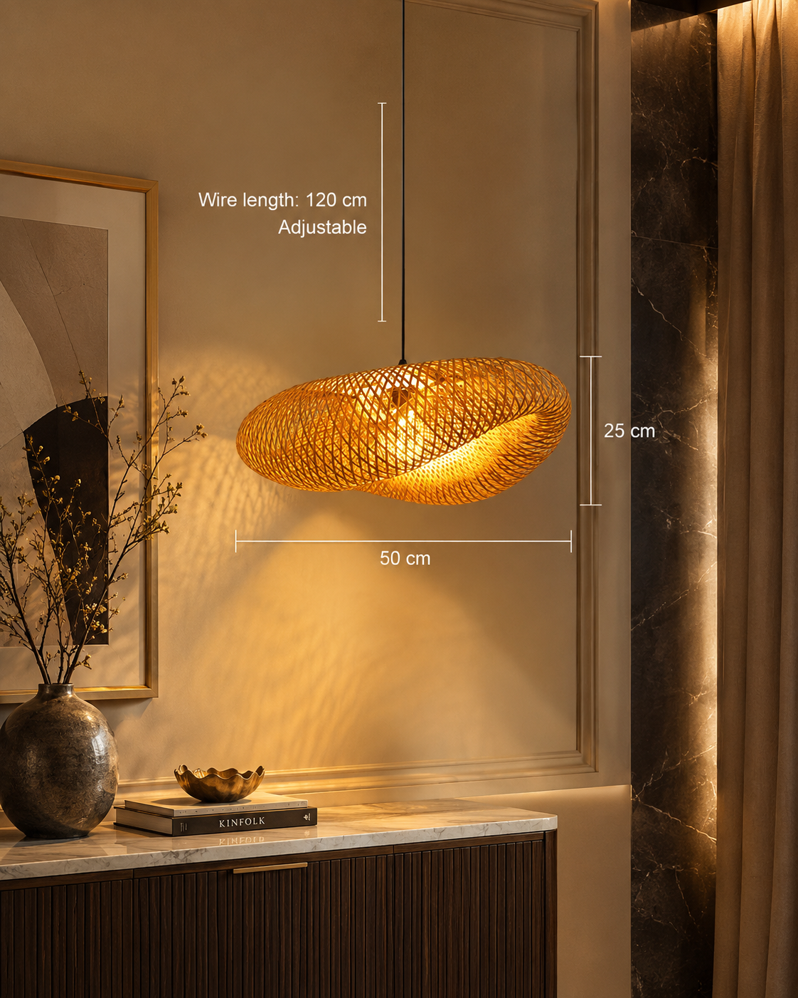 Handmade Bamboo LED Pendant Light