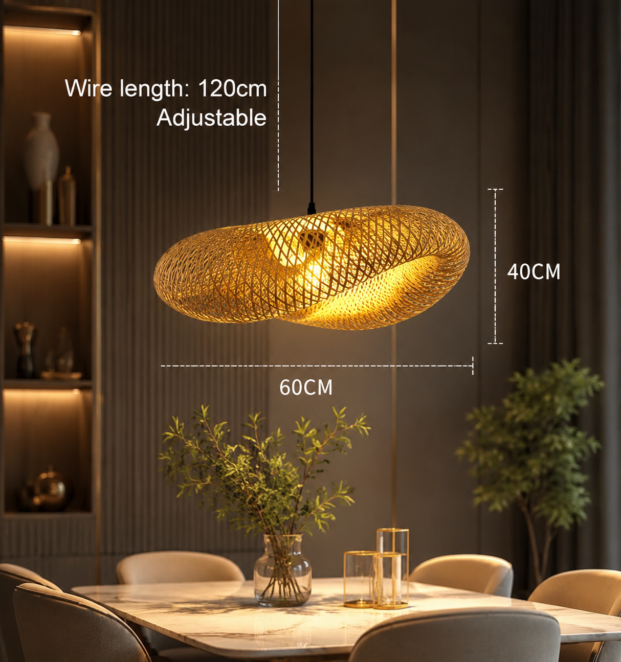 Handmade Bamboo LED Pendant Light