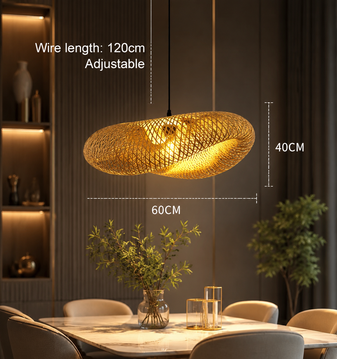 Handmade Bamboo LED Pendant Light
