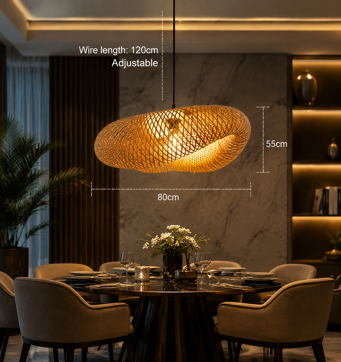 Handmade Bamboo LED Pendant Light