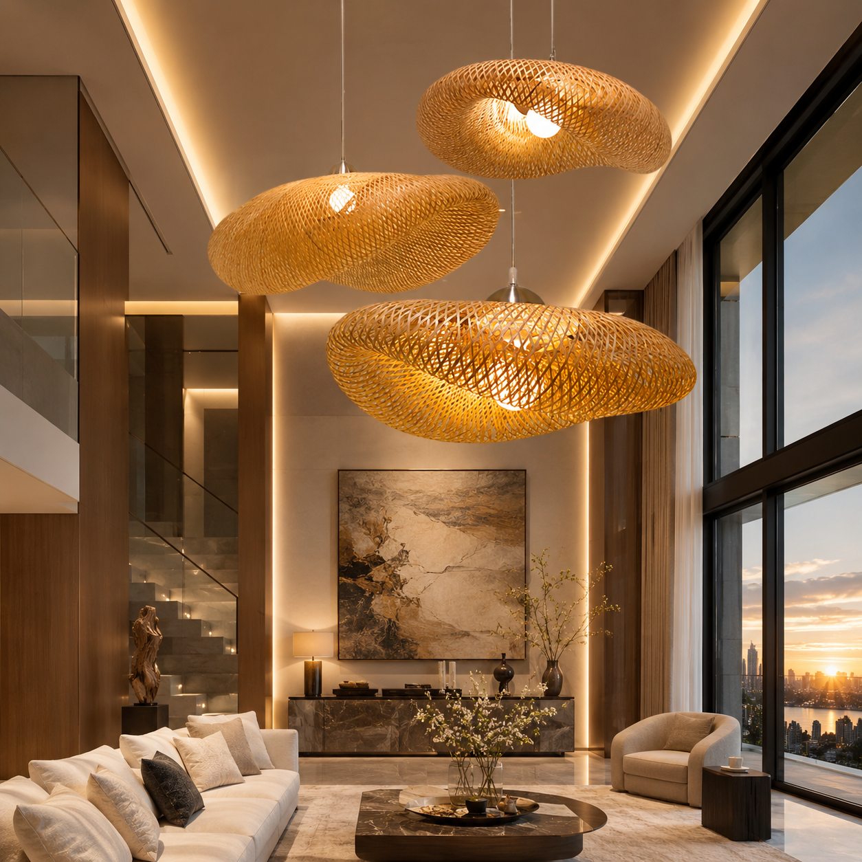 Handmade Bamboo LED Pendant Light