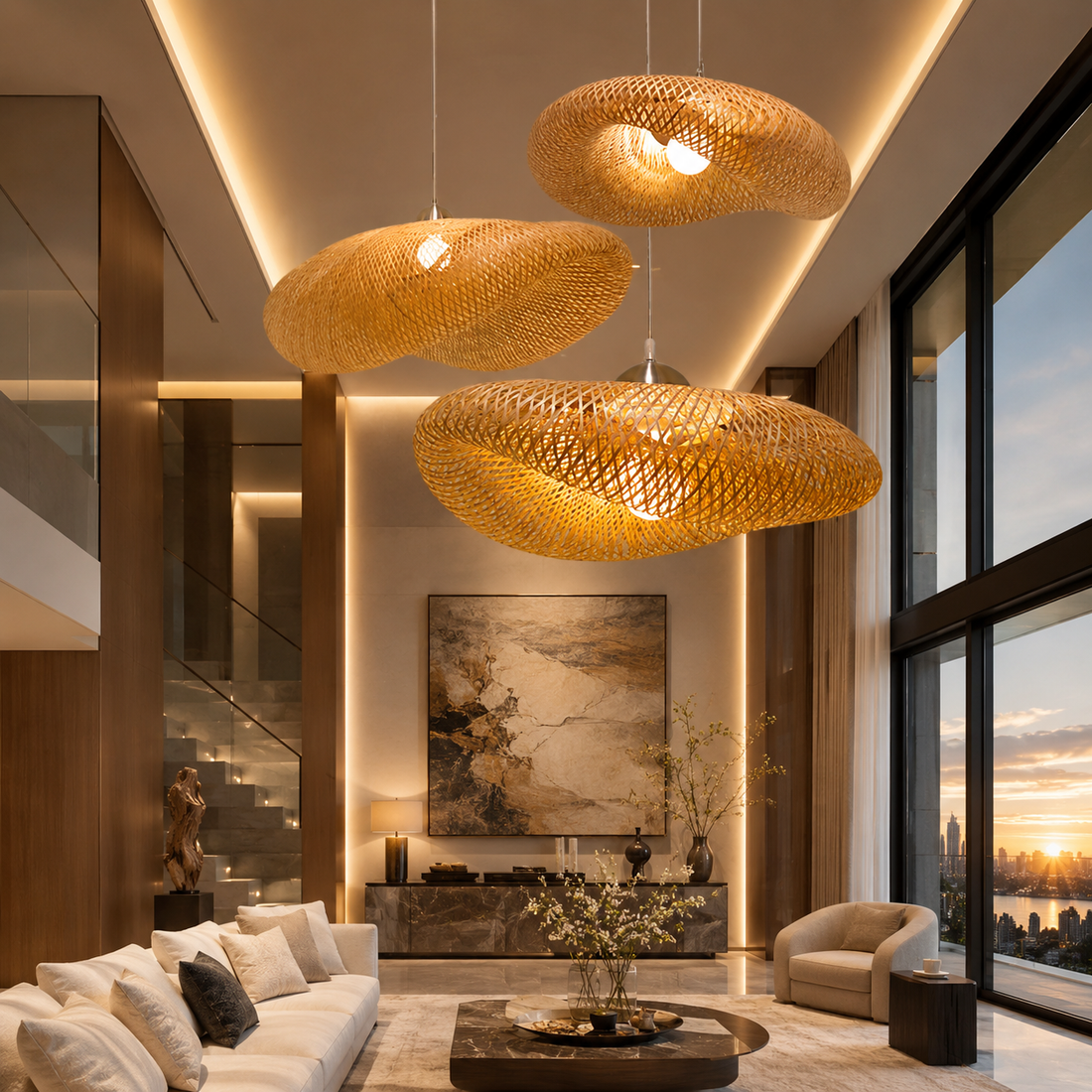 Handmade Bamboo LED Pendant Light