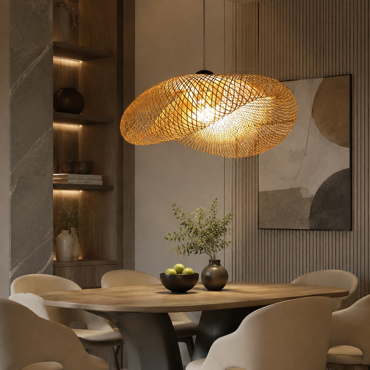 Handmade Bamboo LED Pendant Light