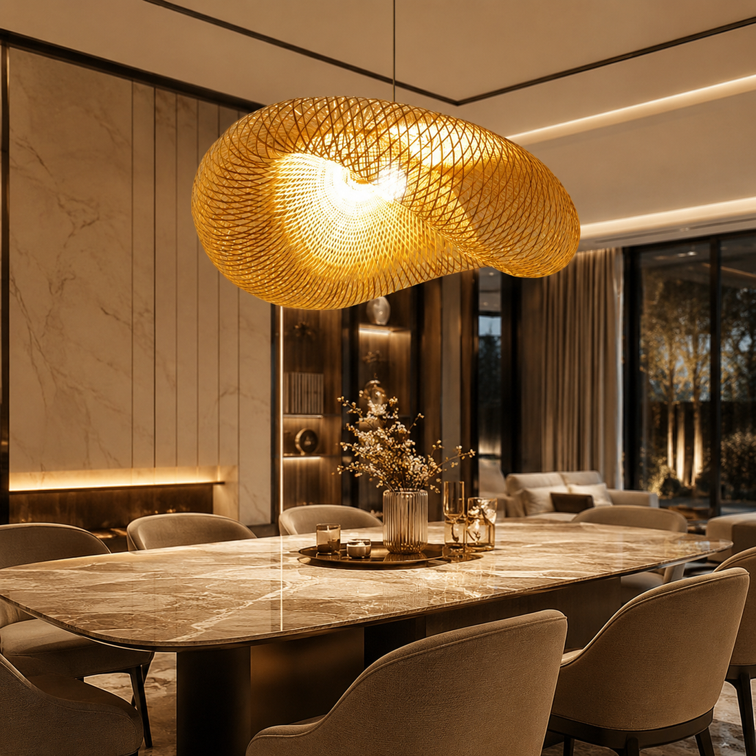 Handmade Bamboo LED Pendant Light