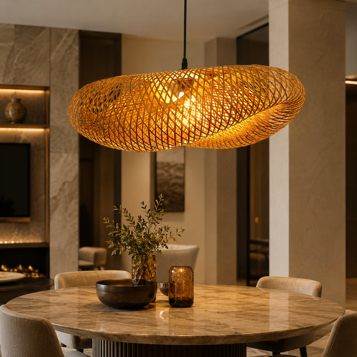 Handmade Bamboo LED Pendant Light