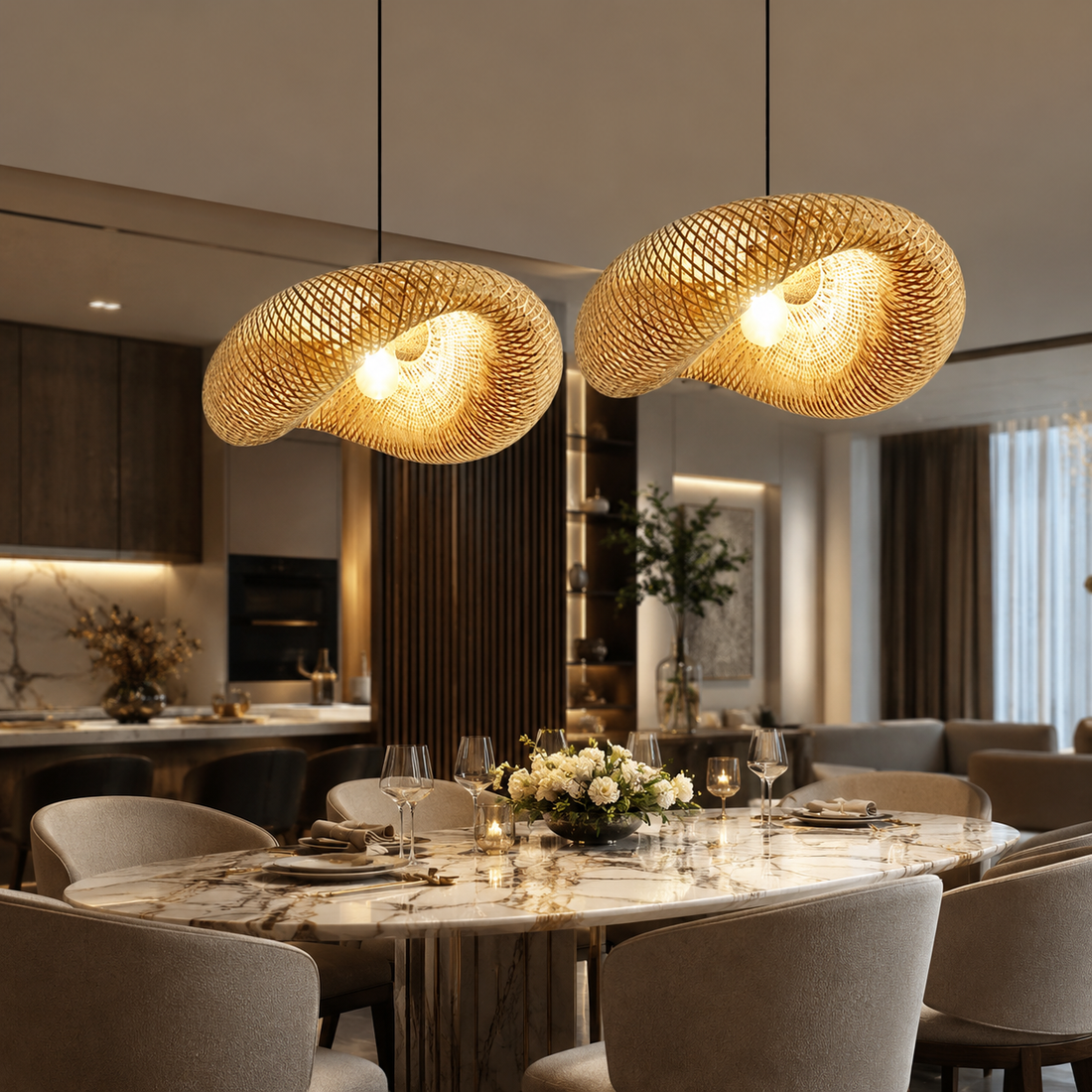 Handmade Bamboo LED Pendant Light