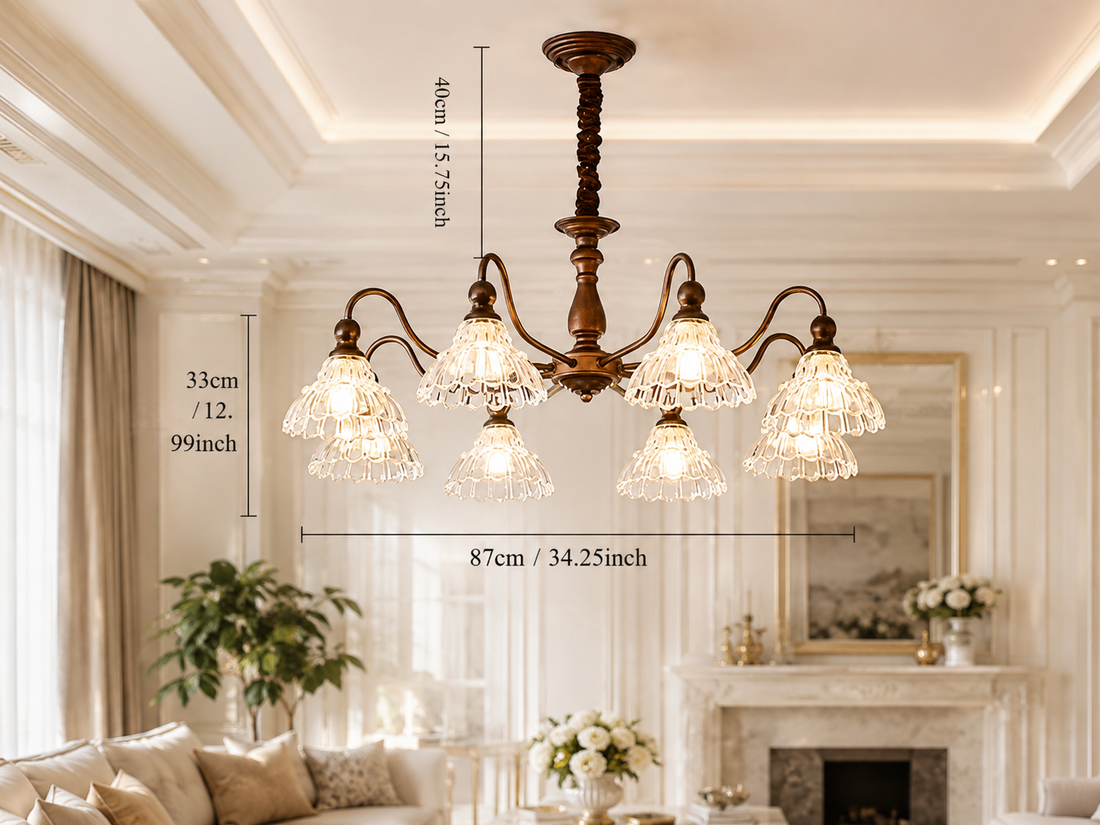 French Retro Glass Chandelier