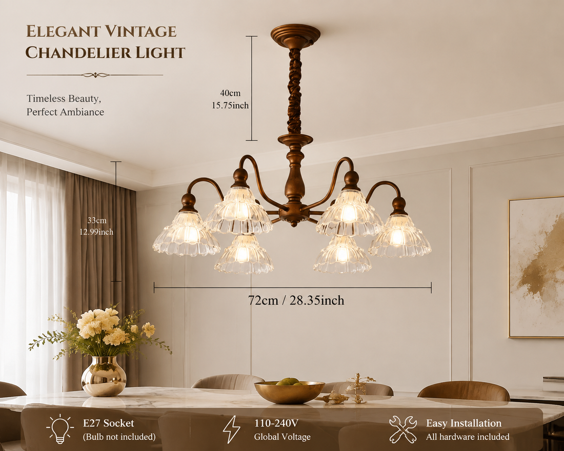 French Retro Glass Chandelier