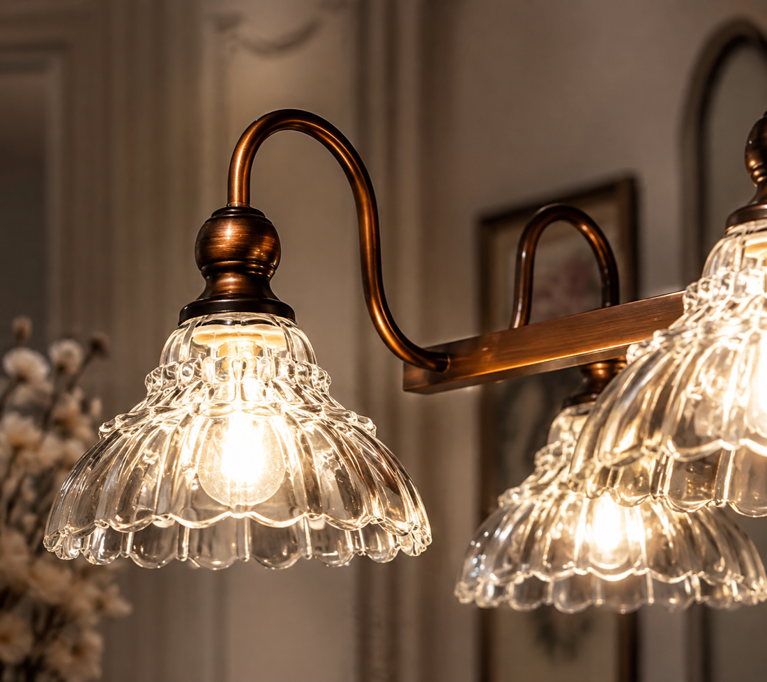 French Retro Glass Chandelier