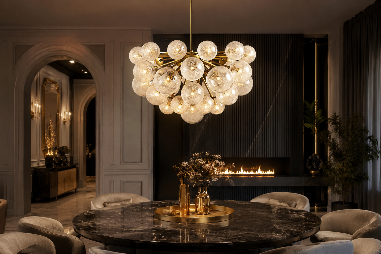 French Retro Crystal Chandelier – Nordic Circle Pendant & Wall Light