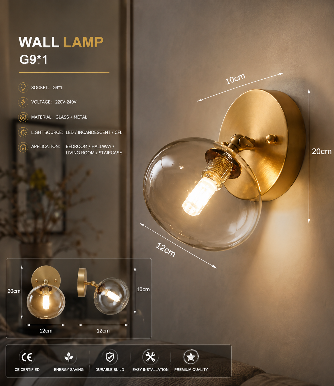 French Retro Crystal Chandelier – Nordic Circle Pendant & Wall Light