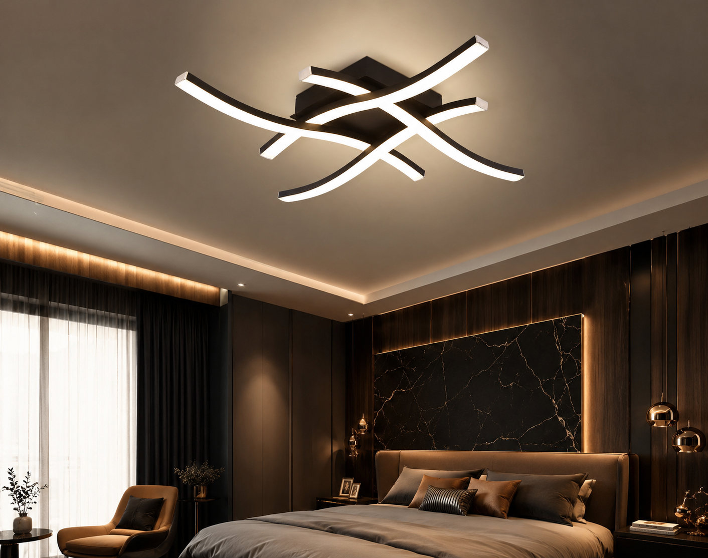 Modern Curved LED Surface Mount Ceiling Light