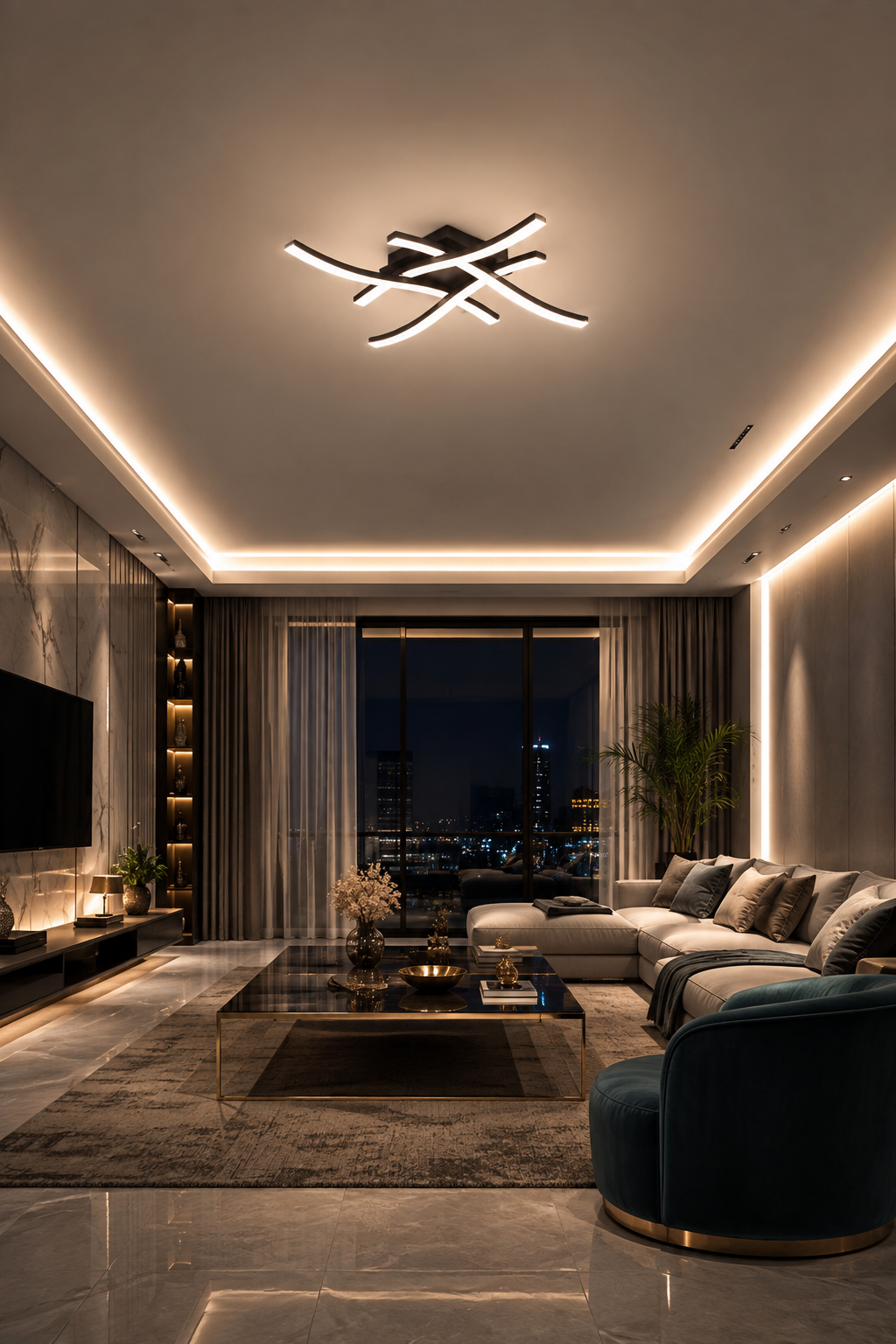 Modern Curved LED Surface Mount Ceiling Light