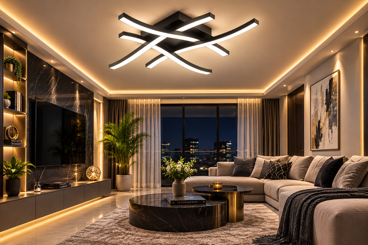 Modern Curved LED Surface Mount Ceiling Light