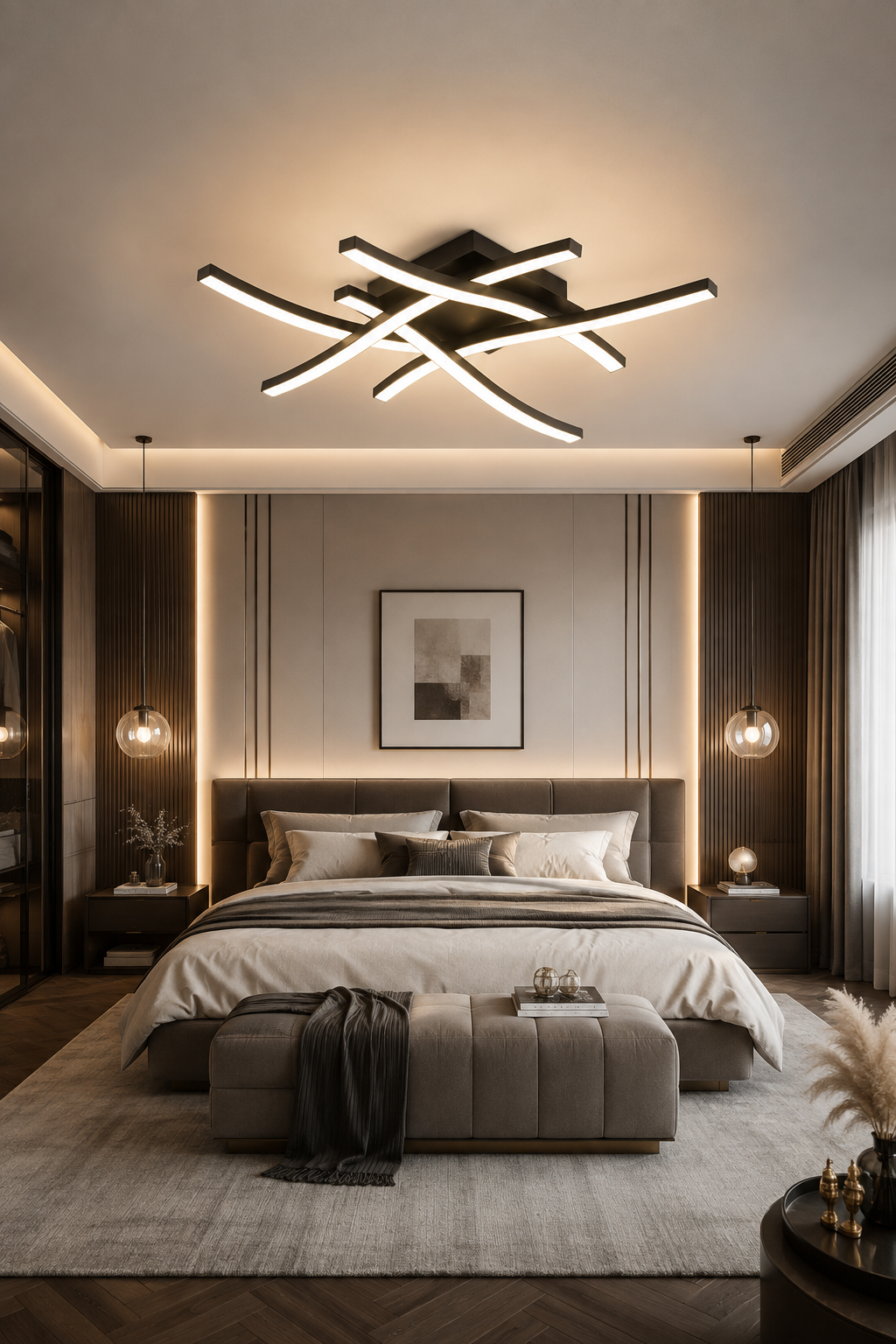 Modern Curved LED Surface Mount Ceiling Light