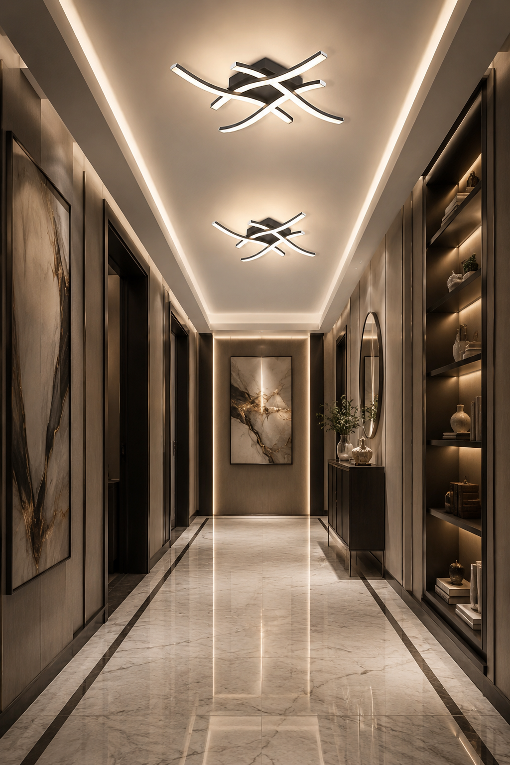 Modern Curved LED Surface Mount Ceiling Light