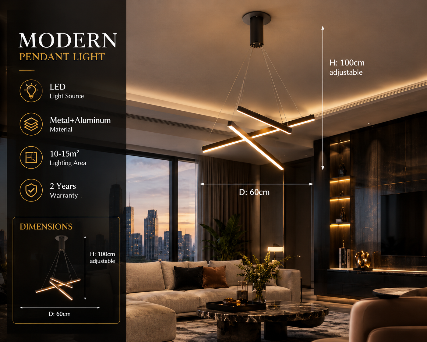 Modern LED Staircase Chandelier