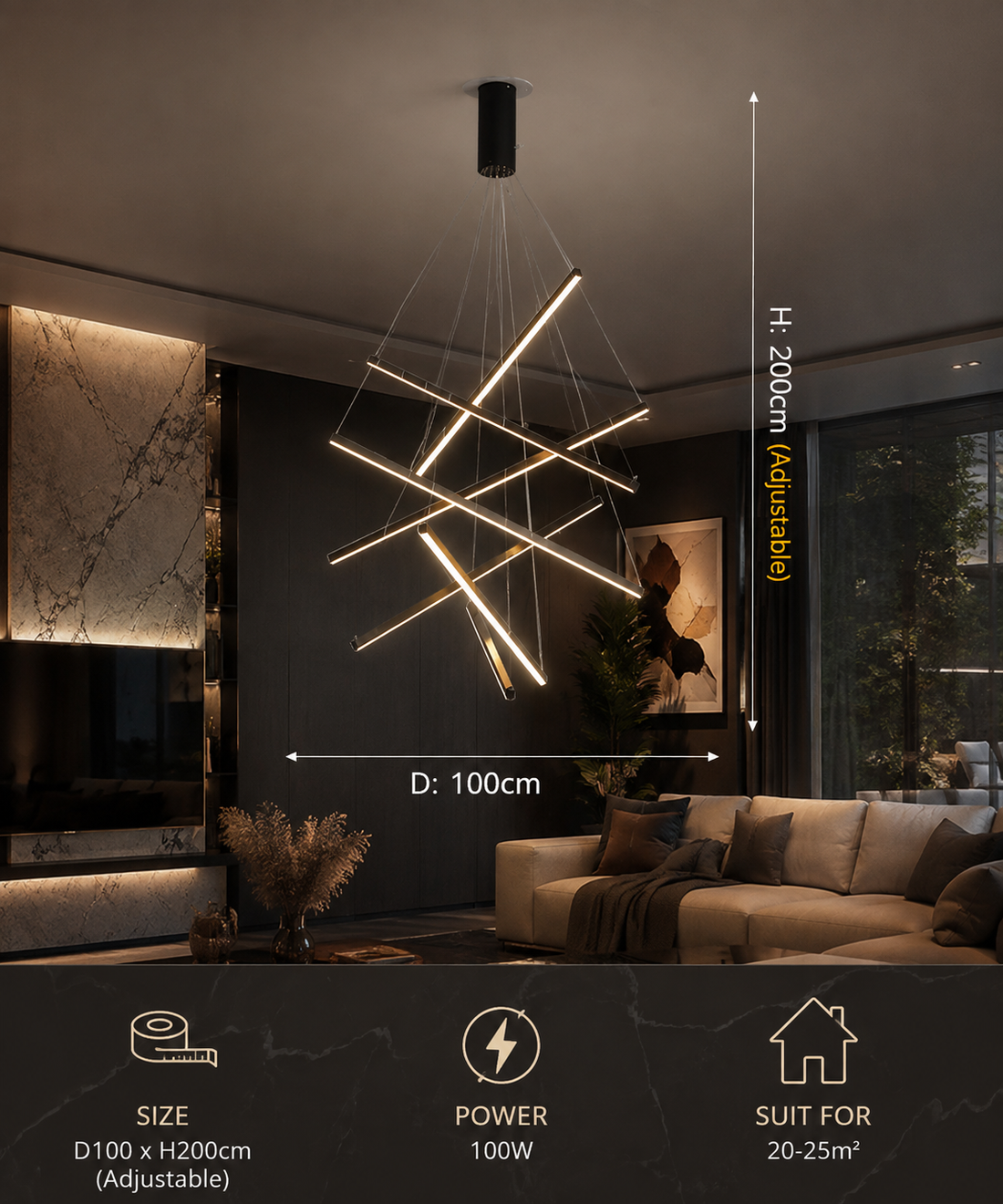 Modern LED Staircase Chandelier