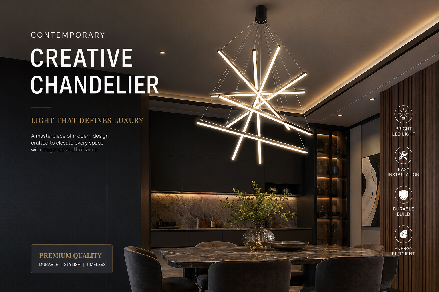 Modern LED Staircase Chandelier