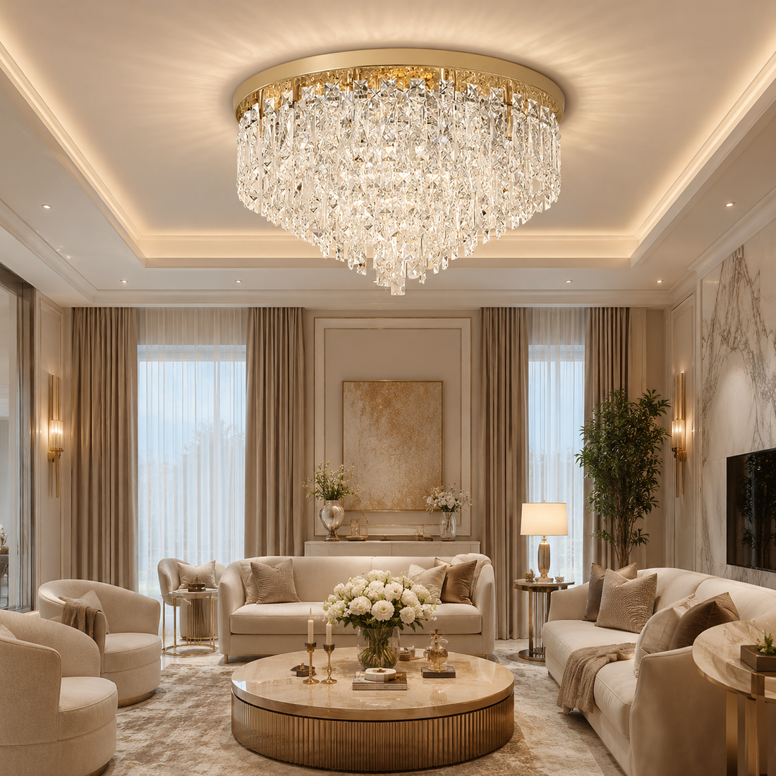 Luxurious Crystal Ceiling Chandelier
