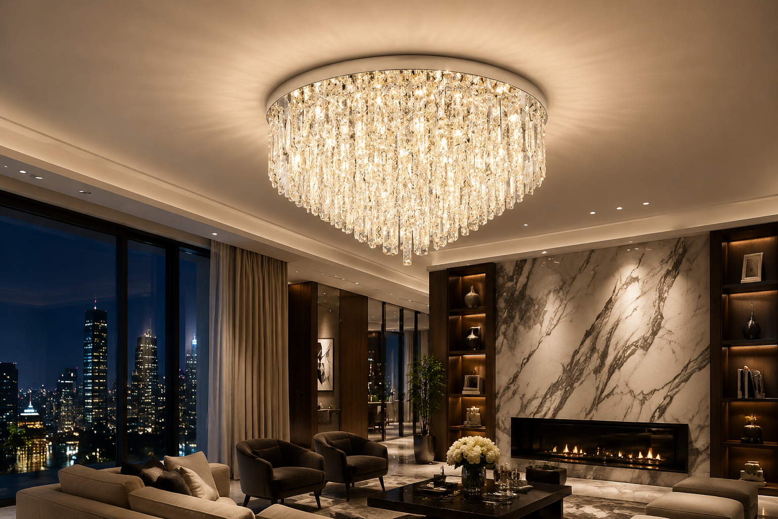 Luxurious Crystal Ceiling Chandelier