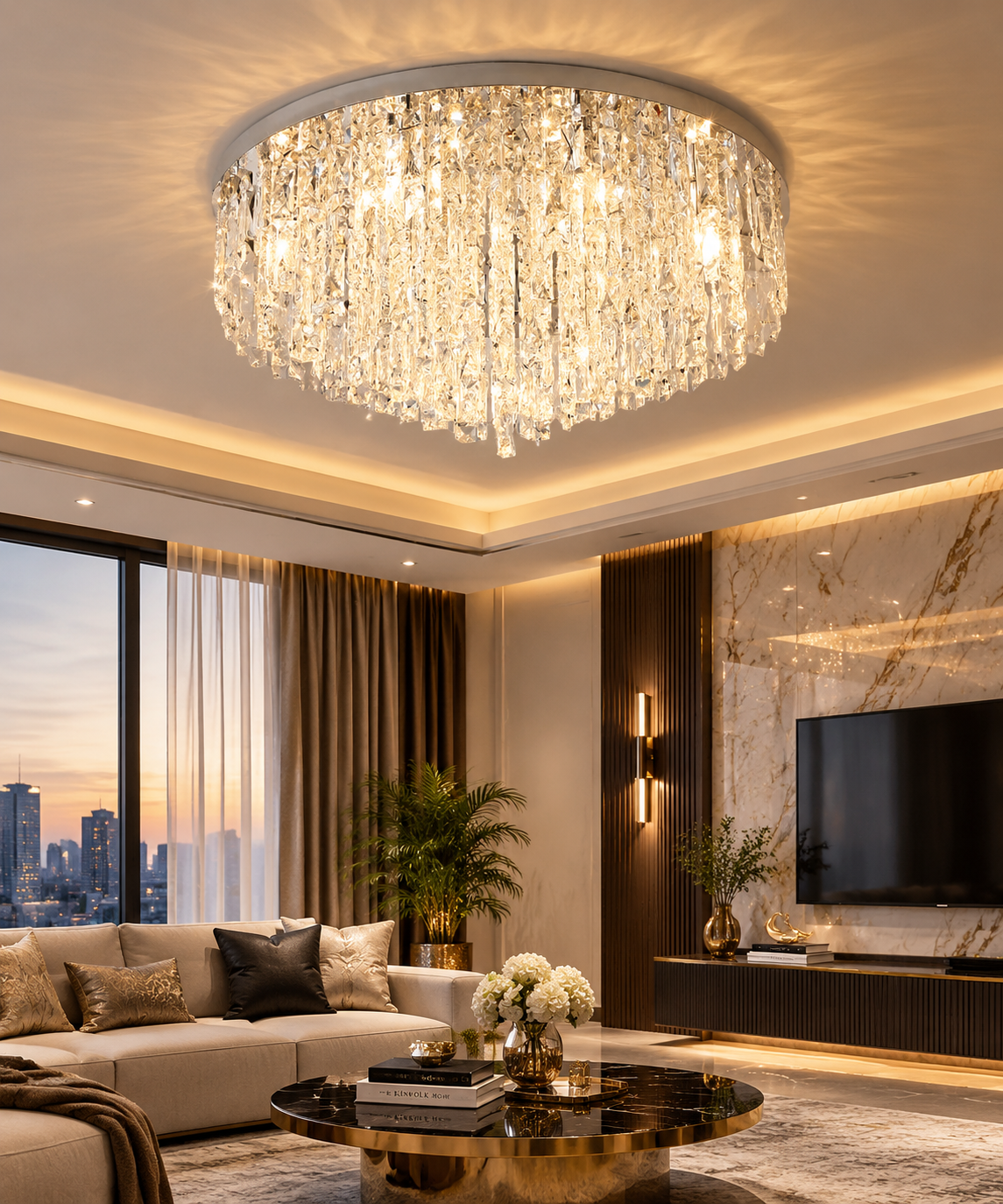 Luxurious Crystal Ceiling Chandelier