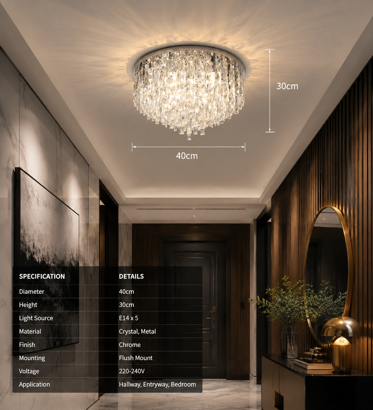 Luxurious Crystal Ceiling Chandelier