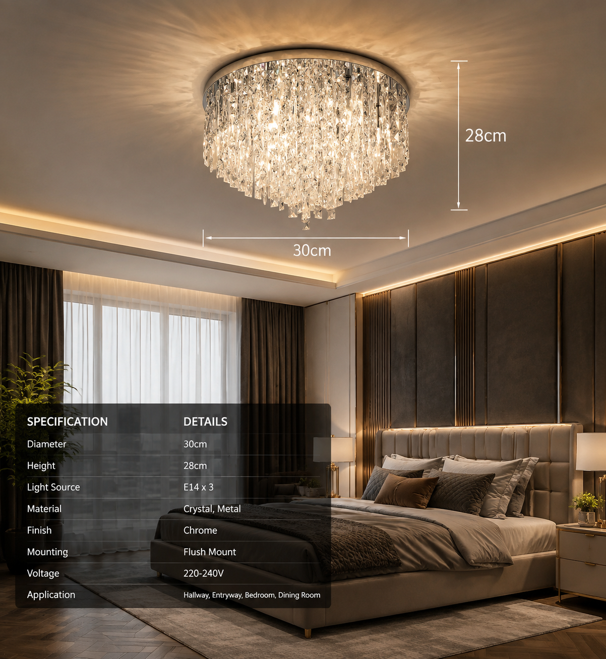 Luxurious Crystal Ceiling Chandelier
