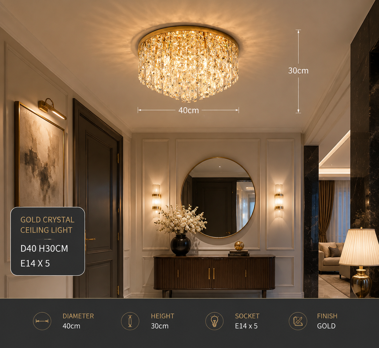 Luxurious Crystal Ceiling Chandelier