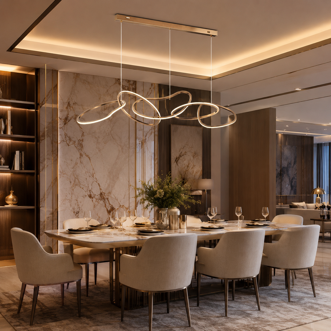 Light Luxury Black Gold Minimalist Bar Island Pendant Light