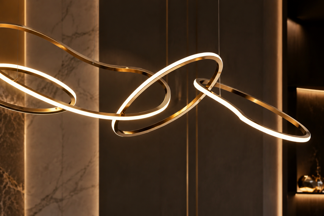 Light Luxury Black Gold Minimalist Bar Island Pendant Light