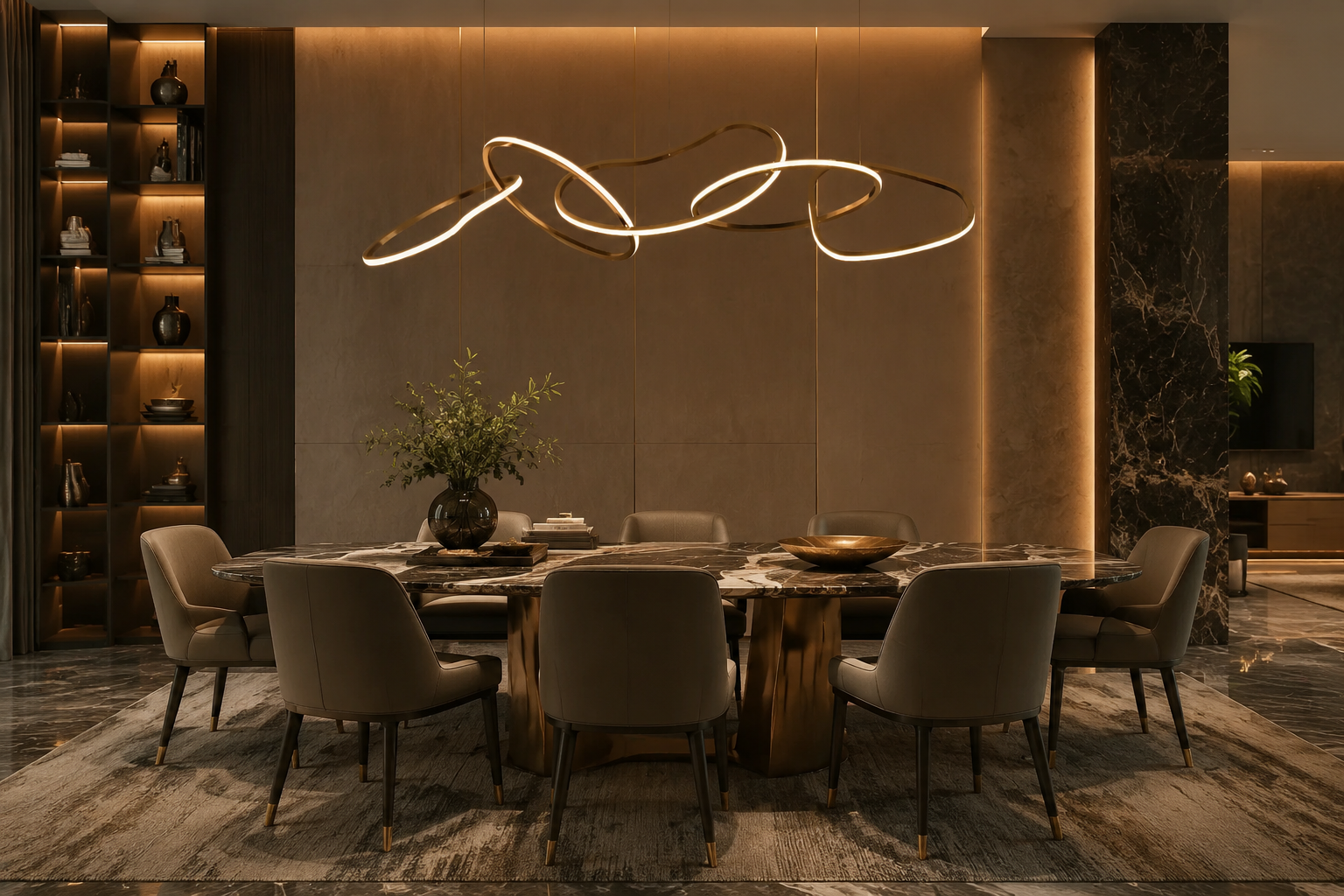 Light Luxury Black Gold Minimalist Bar Island Pendant Light