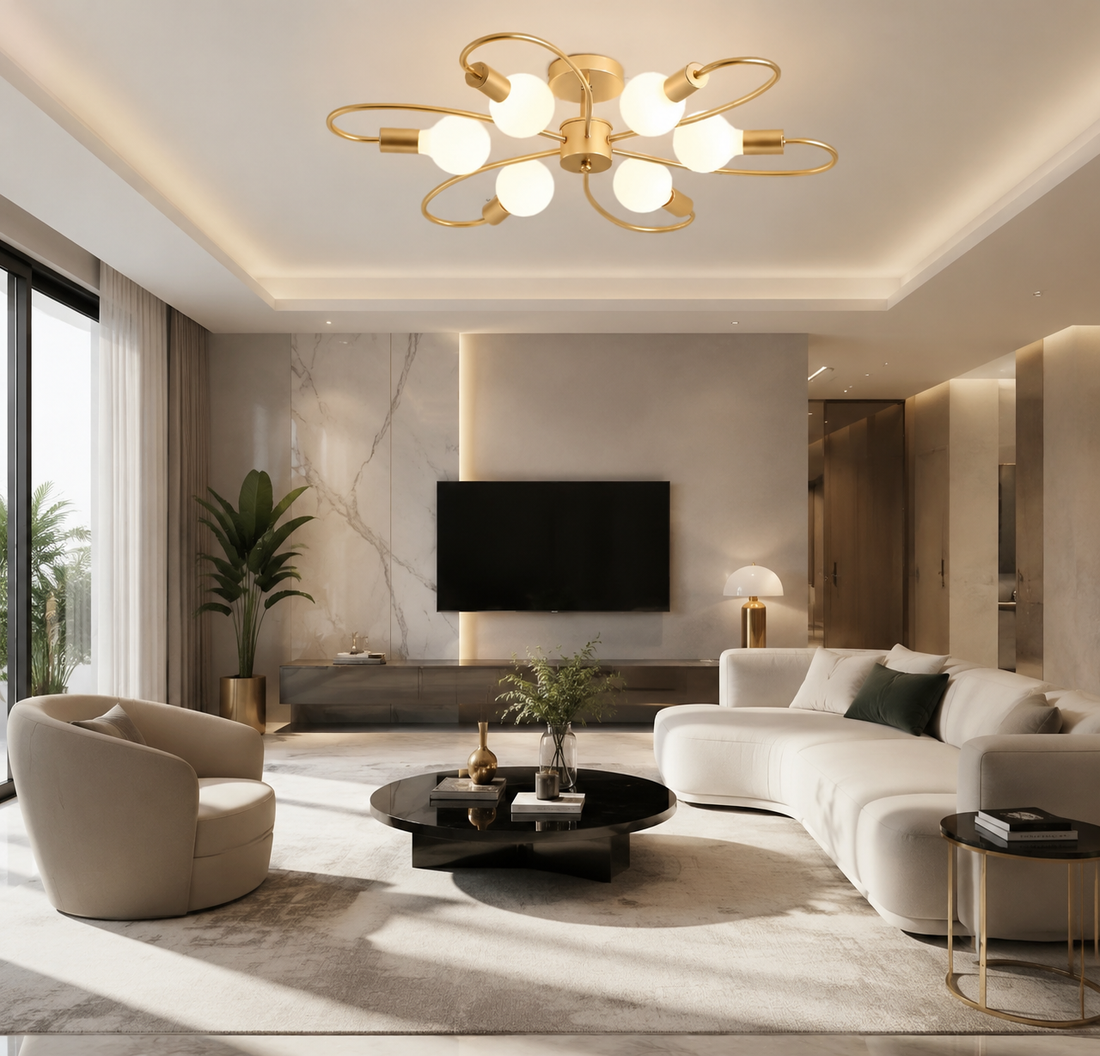 Industrial Multi-Arm Ceiling Chandelier
