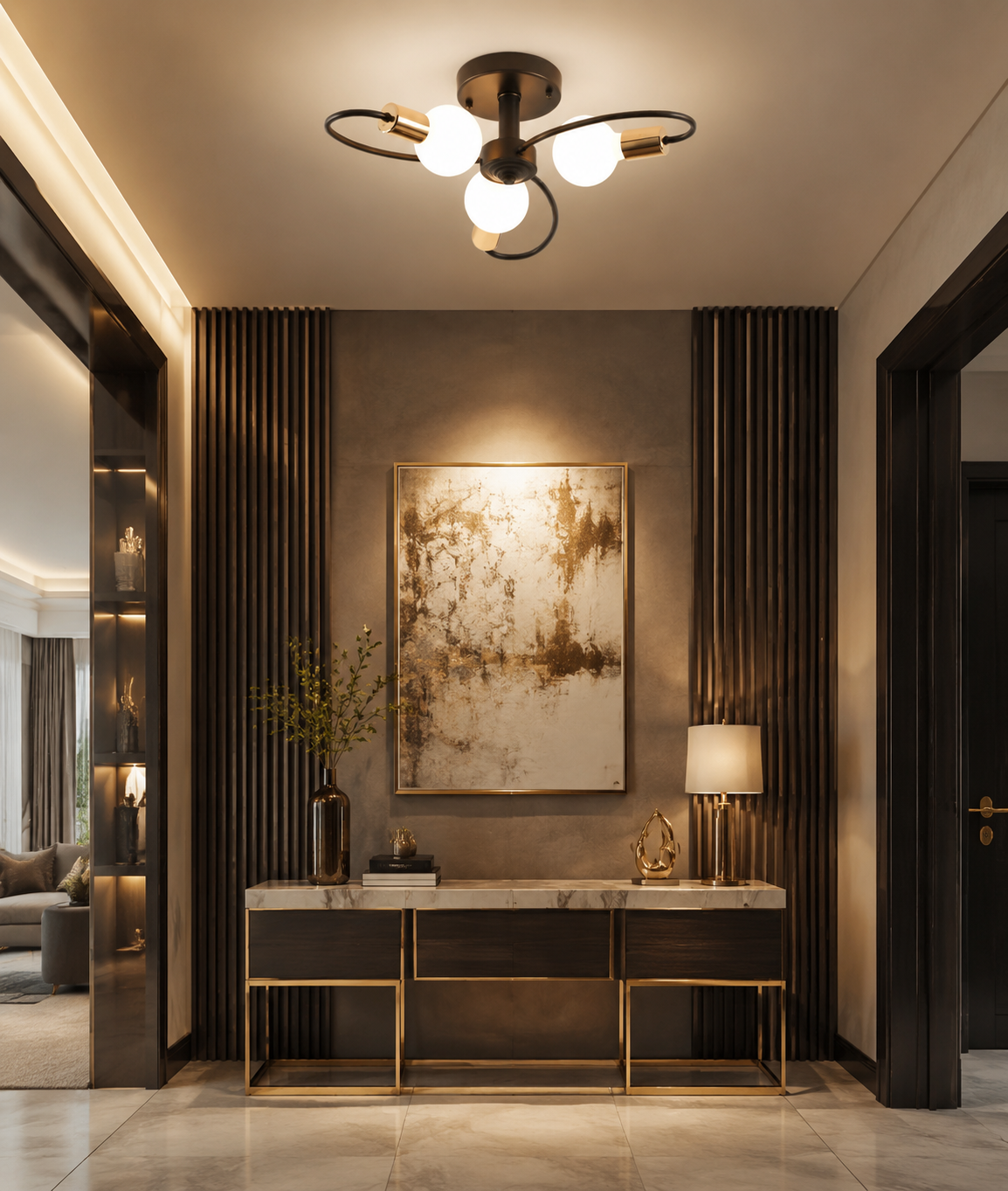 Industrial Multi-Arm Ceiling Chandelier