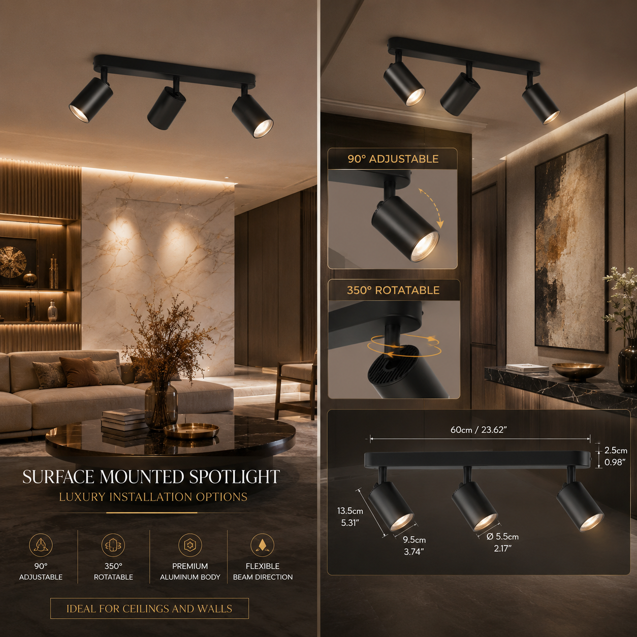 GU10 Multi-Head Adjustable Ceiling Spotlight