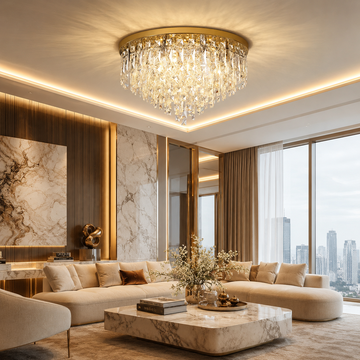 Luxurious Crystal Ceiling Chandelier